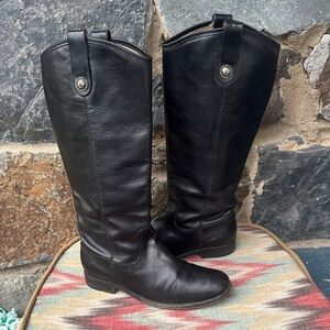 Frye Black Leather Tall Riding Boots Size 6.5 – Melissa Button Equestrian Style